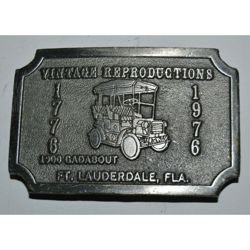 1976 Vintage Auto "1909 Gadabout" Car  Ft Lauderdale FL Anniversary Belt Buckle